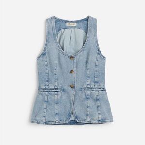 Madewell Denim Scoopneck Cutaway Vest